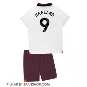 Koszulka piłkarska Manchester City Erling Haaland #9 Strój wyjazdowy dla dzieci 2023-24 tanio Krótki Rękaw (+ Krótkie spodenki)
